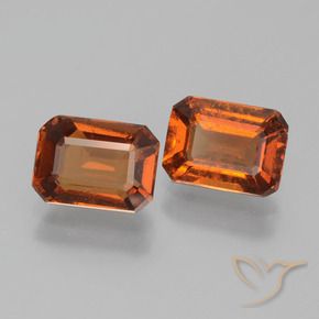 2.38 ct natürliche rötlich-orange Hessonit-Granat-Edelsteine, Oktagonschliff, VS-SI