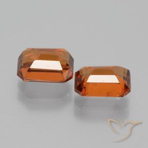 2.38 ct natürliche rötlich-orange Hessonit-Granat-Edelsteine, Oktagonschliff, VS-SI