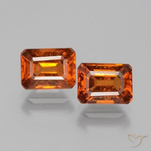 2.81ctw Natürlicher Amber Orange Hessonit-Granat, Smaragdschliff, VS-SI
