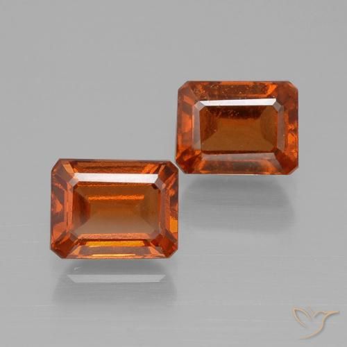 2.92ctw Natürlicher rötlich-orange Hessonit-Granat, Smaragdschliff, VS