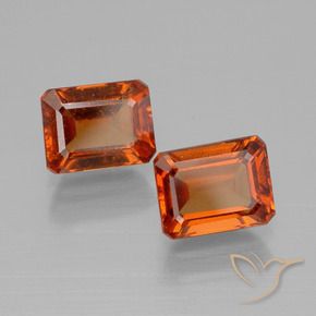 2.92 ct natürliche rötlich-orange Hessonit-Granat-Edelsteine, Oktagonschliff, VS