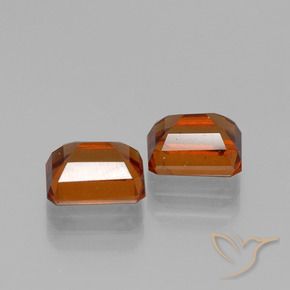 2.92 ct natürliche rötlich-orange Hessonit-Granat-Edelsteine, Oktagonschliff, VS