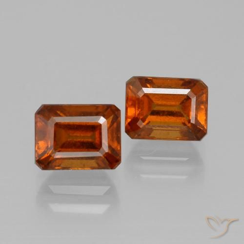 2.98ctw Natürlicher rötlich-orange Hessonit-Granat, Smaragdschliff, VS