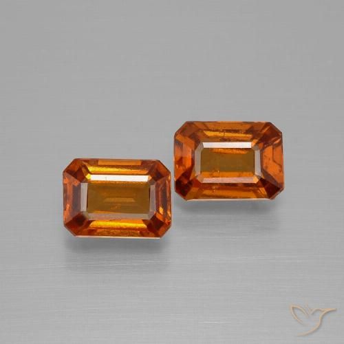 2.19ctw Natürlicher Mittelorange Hessonit-Granat, Smaragdschliff, VS