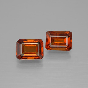 3.34 ct natürliche Feuerorange Hessonit-Granat-Edelsteine, Smaragdschliff, VS