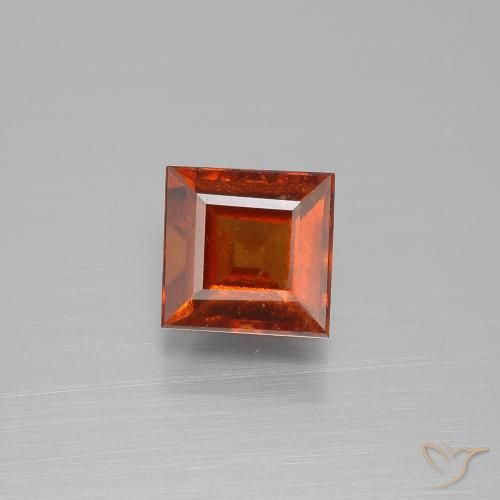 1.77ct Natürlicher Dunkelorange Hessonit-Granat, Quadrat, VS