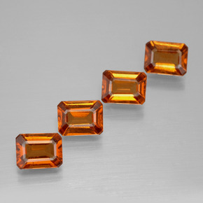 4,04 ct natürliche orangefarbener Hessonit-Edelsteine, Smaragdschliff, VS