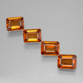 4,04 ct natürliche orangefarbener Hessonit-Edelsteine, Smaragdschliff, VS
