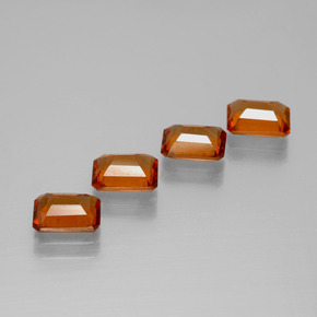 4,04 ct natürliche orangefarbener Hessonit-Edelsteine, Smaragdschliff, VS