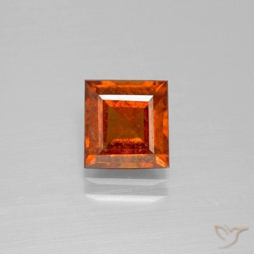 1.82ct Natürlicher Mitteldunkles Orange Hessonit-Granat, Quadrat, SI