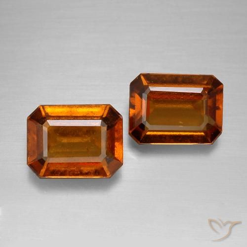 3.13ctw Natürlicher tieforange Hessonit-Granat, Smaragdschliff, VS