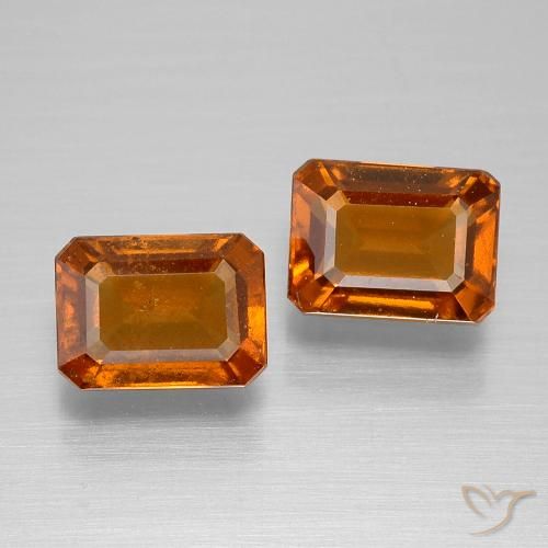 3.04ctw Natürlicher Mitteldunkles Orange Hessonit-Granat, Smaragdschliff, VS