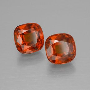  ct natürliche orangefarbener Hessonit-Edelsteine, Kissenschliff, VS-SI