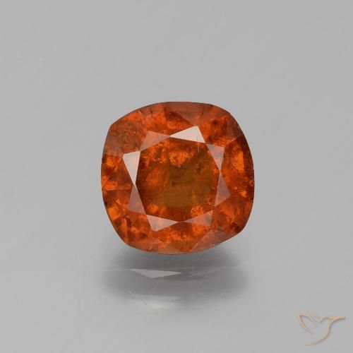 2.32ct Natürlicher rötlich-orange Hessonit-Granat, Kissen, SI