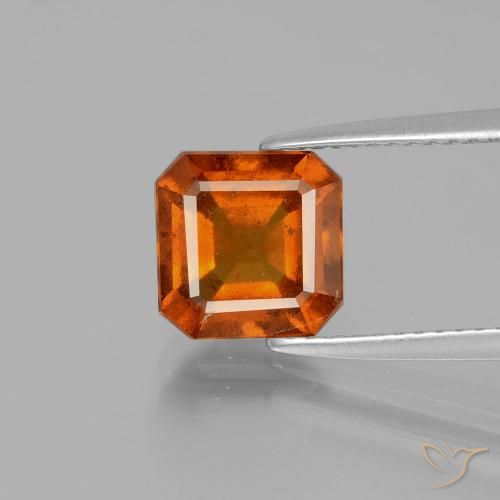2.52ct Natürlicher Mitteldunkles Orange Hessonit-Granat, Smaragdschliff, VS-SI