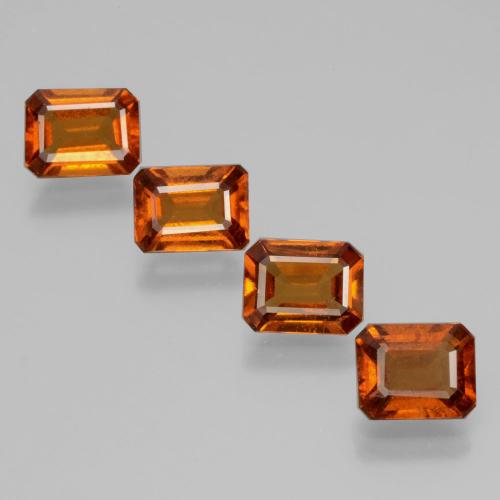 5,29 ct natürliche orangefarbener Hessonit-Edelsteine, Smaragdschliff, VS