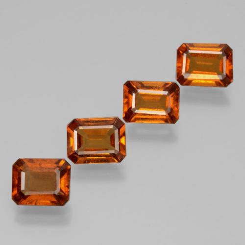 5,29 ct natürliche orangefarbener Hessonit-Edelsteine, Smaragdschliff, VS