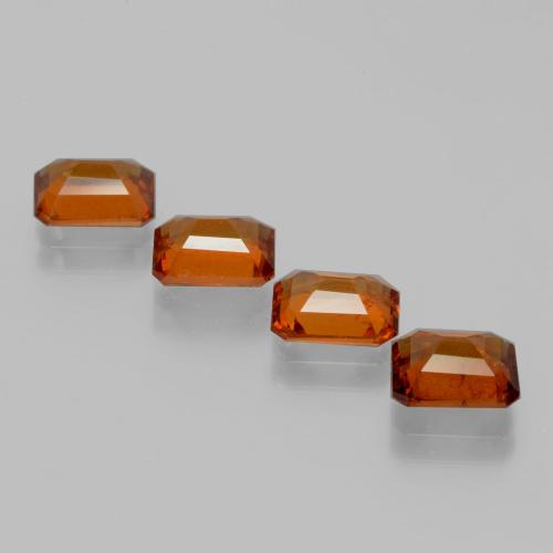 5,29 ct natürliche orangefarbener Hessonit-Edelsteine, Smaragdschliff, VS