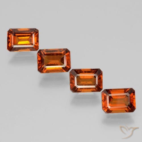 4.90ctw Natürlicher Dunkelorange Hessonit-Granat, Smaragdschliff, VS