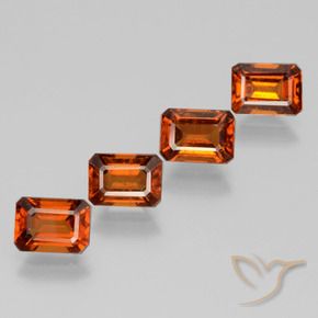 4.90 ct natürliche Dunkelorange Hessonit-Granat-Edelsteine, Oktagonschliff, VS
