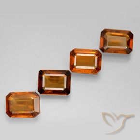 6.03 ct natürliche tieforange Hessonit-Granat-Edelsteine, Oktagonschliff, VS