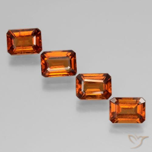 4.36ctw Natürlicher Mittelorange Hessonit-Granat, Smaragdschliff, VS