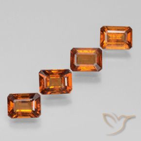 4.24 ct natürliche tieforange Hessonit-Granat-Edelsteine, Oktagonschliff, VS-SI