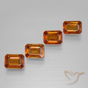 3.76 ct natürliche Mitteldunkles Orange Hessonit-Granat-Edelsteine, Oktagonschliff, VS