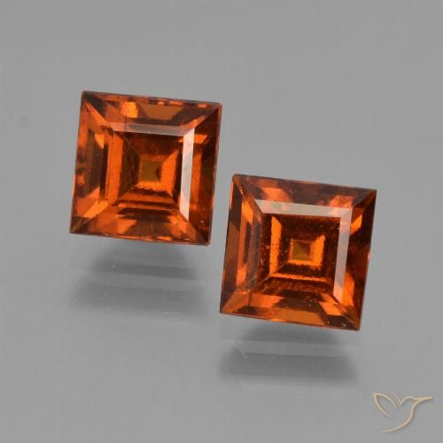 2.80ctw Natürlicher Mittelorange Hessonit-Granat, Quadrat, VS