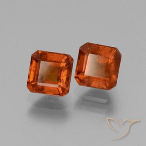 3.17 ct natürliche rötlich-orange Hessonit-Granat-Edelsteine, Oktagonschliff, VS