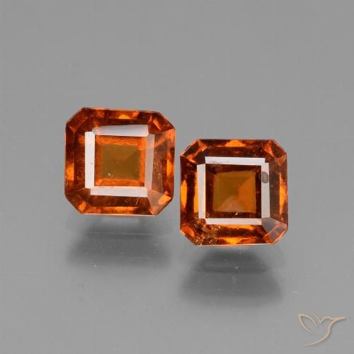 2.77ctw Natürlicher Dunkelorange Hessonit-Granat, Smaragdschliff, VS-SI