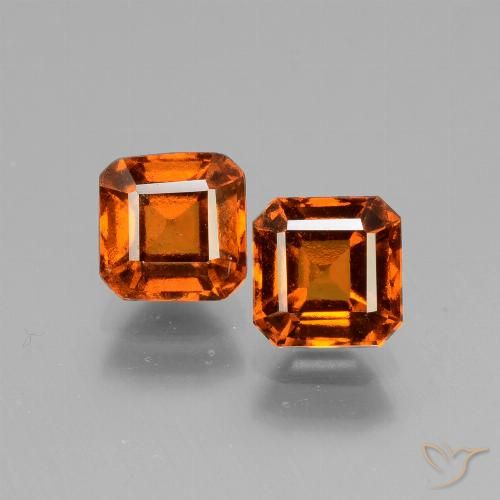2.91ctw Natürlicher Mittelorange Hessonit-Granat, Smaragdschliff, VS