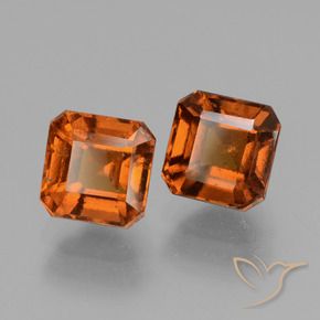 3.44 ct natürliche Dunkelorange Hessonit-Granat-Edelsteine, Oktagonschliff, VS