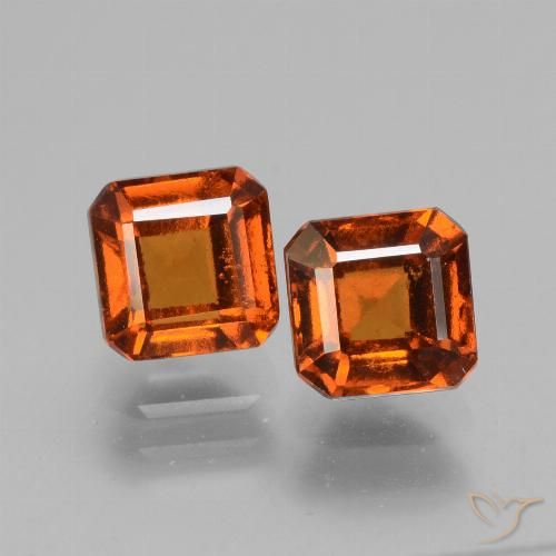 2.84ctw Natürlicher Amber Orange Hessonit-Granat, Smaragdschliff, VS