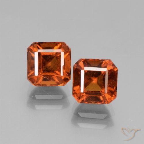 3.35ctw Natürlicher Dunkelorange Hessonit-Granat, Smaragdschliff, VS