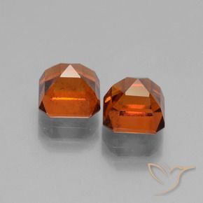 3.35 ct natürliche Dunkelorange Hessonit-Granat-Edelsteine, Oktagonschliff, VS