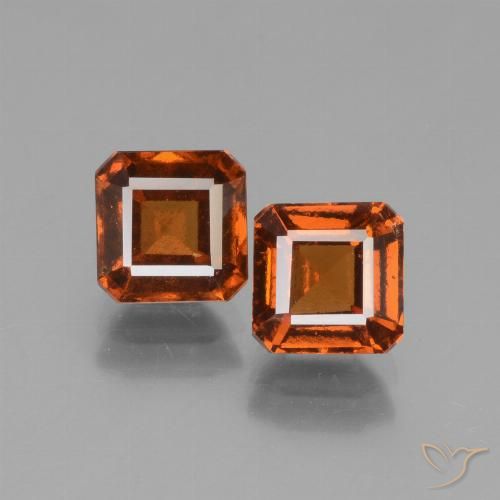2.90ctw Natürlicher rötlich-orange Hessonit-Granat, Smaragdschliff, VS