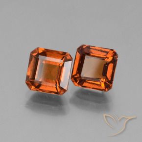 2.90 ct natürliche rötlich-orange Hessonit-Granat-Edelsteine, Oktagonschliff, VS