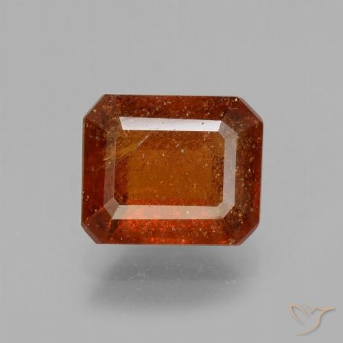 2.61ct Natürlicher Dunkelorange Hessonit-Granat, Smaragdschliff, VS-SI
