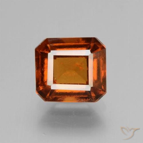 2.28ct Natürlicher tieforange Hessonit-Granat, Smaragdschliff, VS-SI