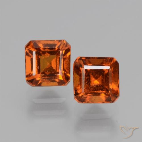 2.42ctw Natürlicher Dunkelorange Hessonit-Granat, Smaragdschliff, VS