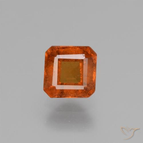 1.28ct Natürlicher Mittelorange Hessonit-Granat, Smaragdschliff, VS-SI