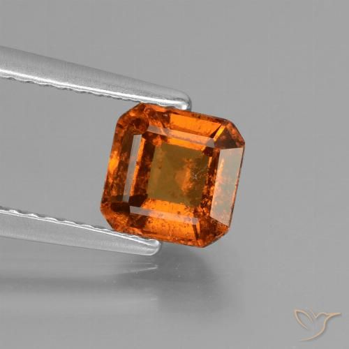 1.33ct Natürlicher Mitteldunkles Orange Hessonit-Granat, Smaragdschliff, VS-SI