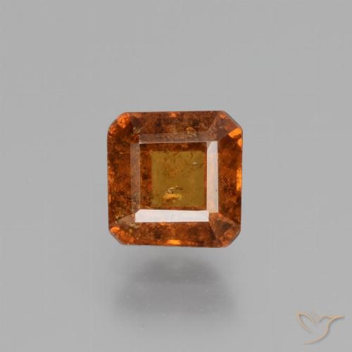1.48ct Natürlicher tieforange Hessonit-Granat, Smaragdschliff, VS-SI