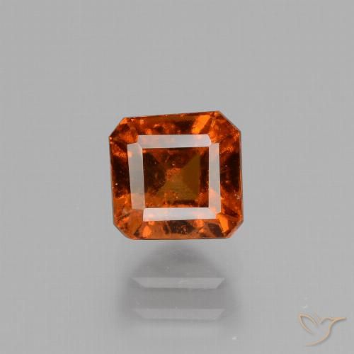 1.58ct Natürlicher Dunkelorange Hessonit-Granat, Smaragdschliff, VS-SI