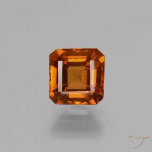 1.27ct Natürlicher tieforange Hessonit-Granat, Smaragdschliff, VS