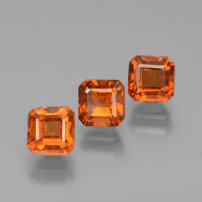 2,46 ct natürliche orangefarbener Hessonit-Edelsteine, Smaragdschliff, VS