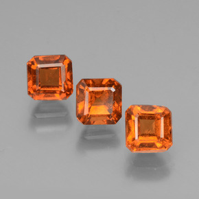 2,46 ct natürliche orangefarbener Hessonit-Edelsteine, Smaragdschliff, VS