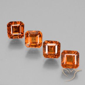 3.59 ct natürliche Feuerorange Hessonit-Granat-Edelsteine, Oktagonschliff, VS