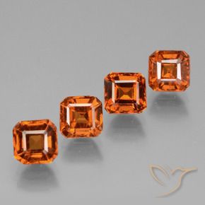 3.69 ct natürliche tieforange Hessonit-Granat-Edelsteine, Oktagonschliff, VS